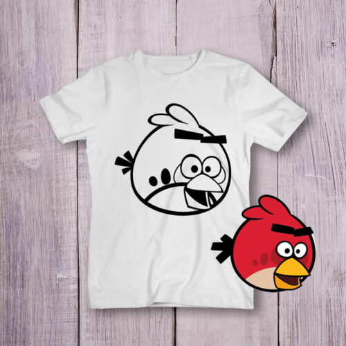 Футболка розмальовка Angry Birds №2