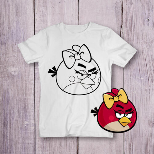 Футболка розмальовка Angry Birds №4