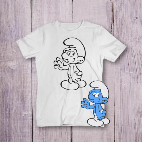 Футболка розмальовка Смурфіки №1
