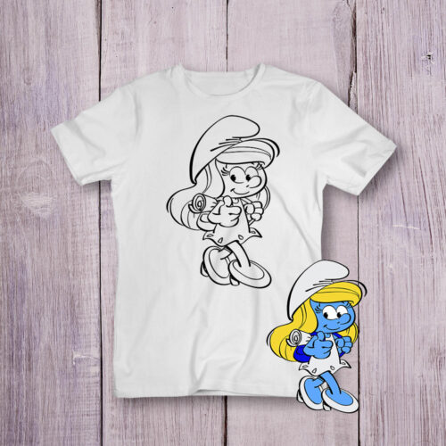 Футболка розмальовка Смурфіки №2