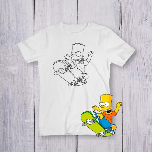 Футболка розмальовка Барт Сімпсон