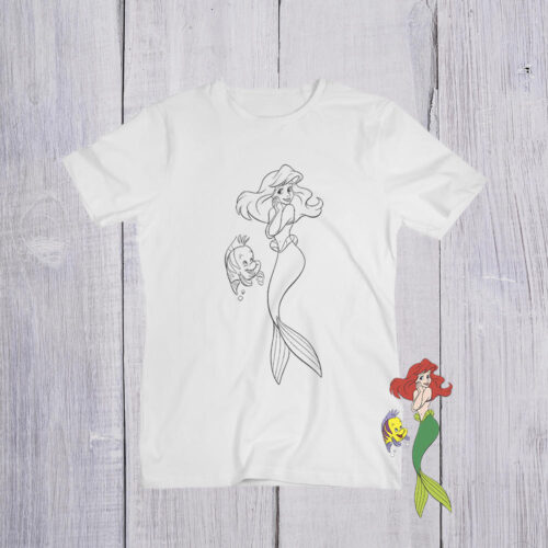 Футболка розмальовка Аріель