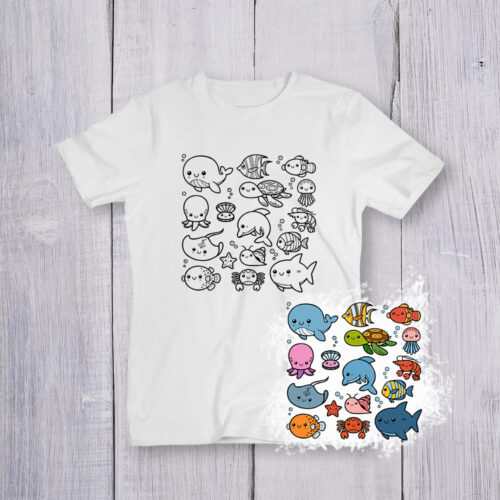 Футболка розмальовка Морська №2