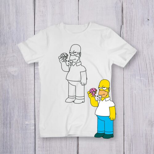 Футболка розмальовка Гомер Джей Сімпсон