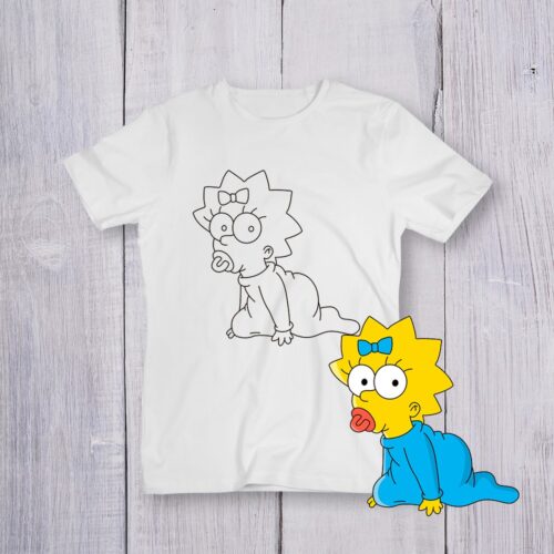 Футболка розмальовка Меггі Сімпсон