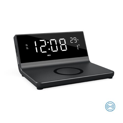 Бездротовий зарядний пристрій з годинником Cyber