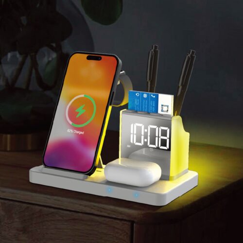Бездротовий зарядний пристрій з годинником Time Dock